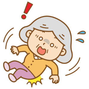 転倒する女性